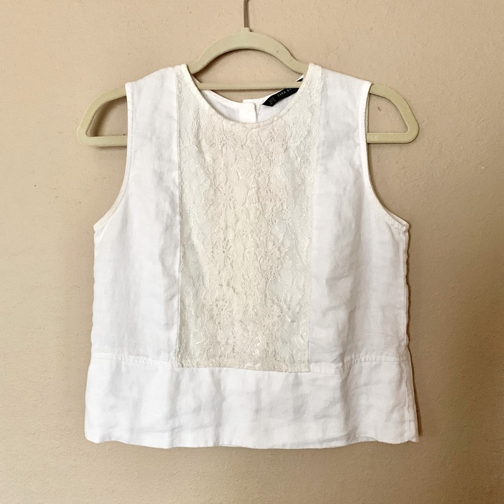 EUC ZARA BASIC linen blend top
